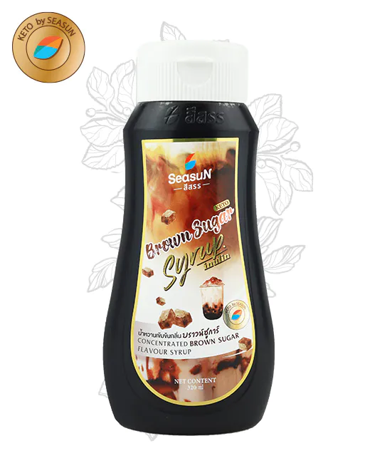 ไซรัปหญ้าหวานกลิ่นบราวชูก้า สูตรคีโต ตราสีสรร ขนาด 320ml